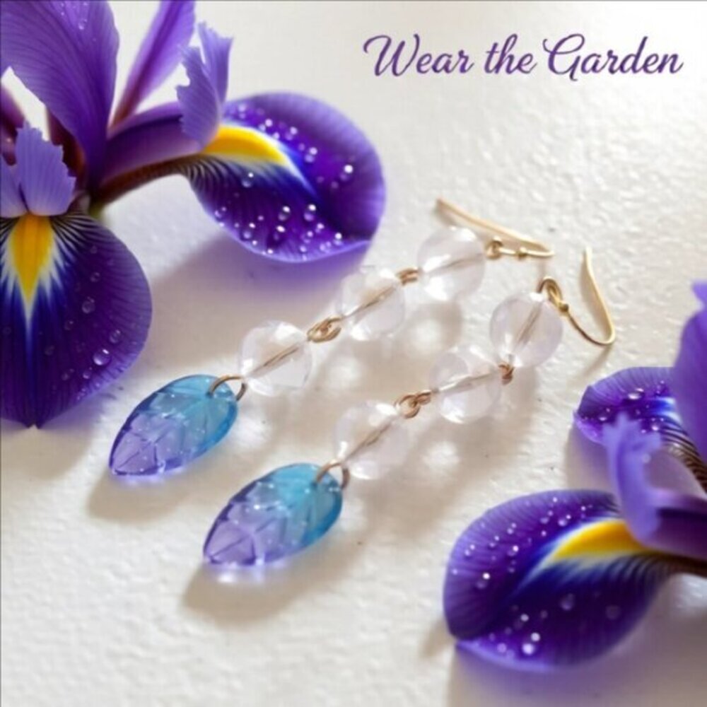 Handmade Beaded Earrings - Spring Easter Flashy Leaf Drops - Vibrant & Feminine